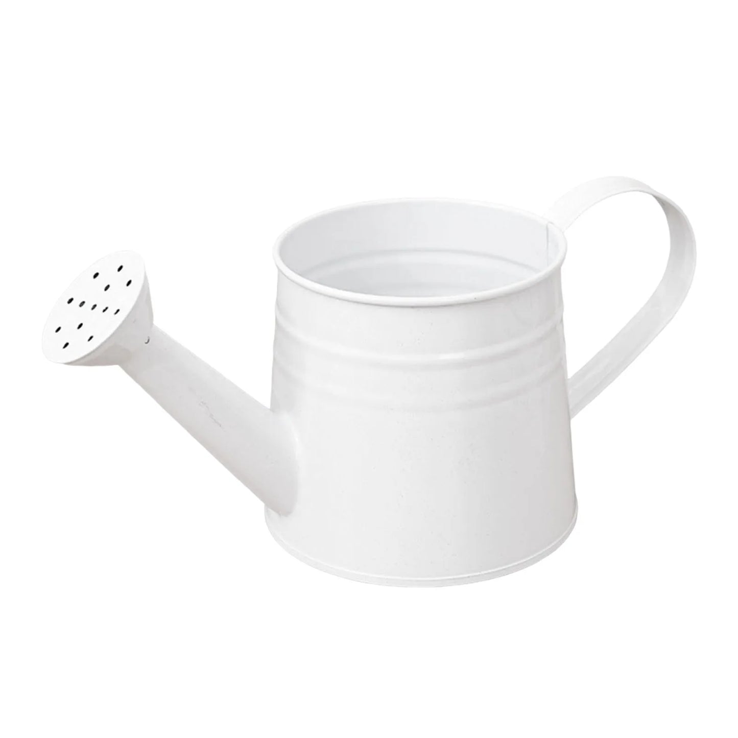 1L Retro Metal Painted Watering Can Rust- Vintage Garden Sprinkling Can Galvanized Spray Water Kettle for Indoor Plants Peaceful Pleasures Health and Wellness White