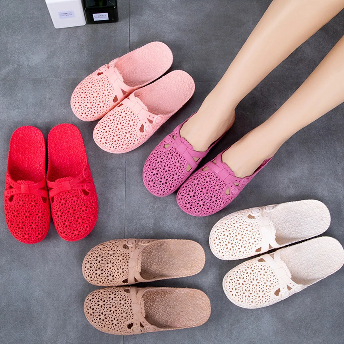 Wrapped Toe Breathable Slippers Women Summer Outer Wear Hole Shoes Home Fashion Casual Hollow Out Slip On Buckle Slipper Female Peaceful Pleasures Health and Wellness