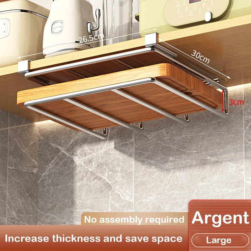 Kitchen Under Cabinet Basket Storage Shelf Cutting Board Rack Kitchen Closet Rack Under Desk Cabinet Office Bathroom Organizers Peaceful Pleasures Health and Wellness 15