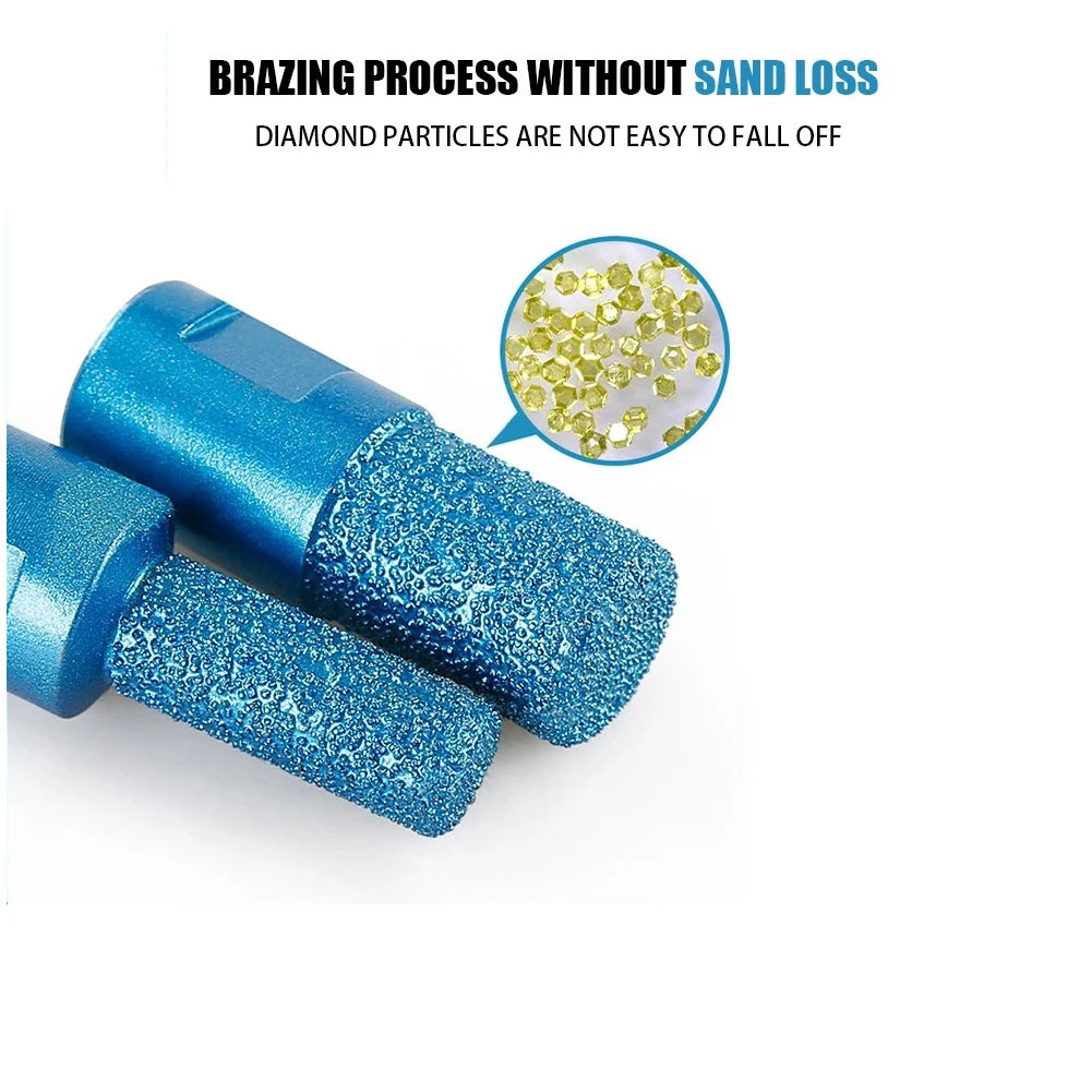 M10 Thread Vaccum Brazed Diamond Finger Bit Milling Cutter Ceramic