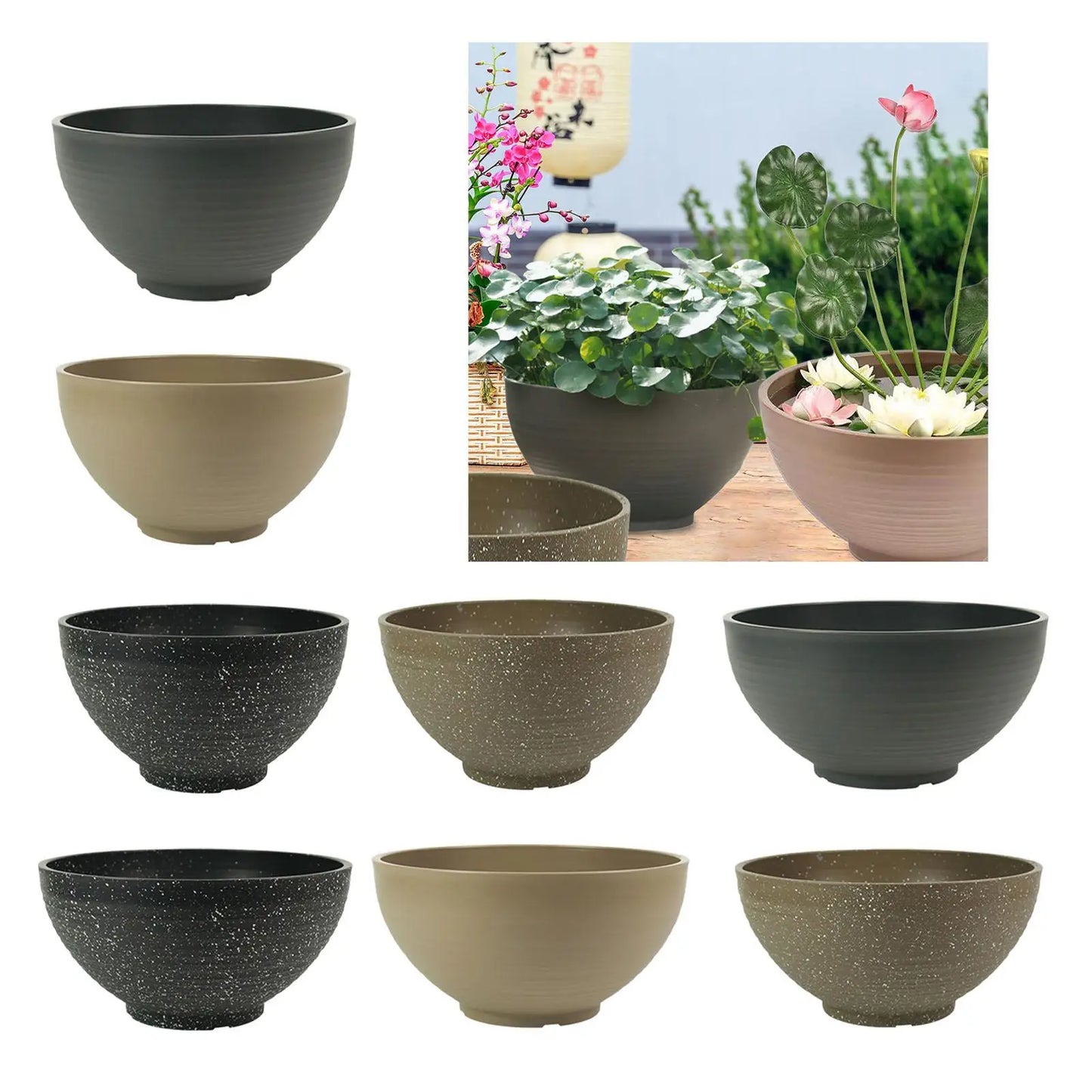 Garden Bowl Planter | Water Plant Pot for Bonsai & Hydroponics