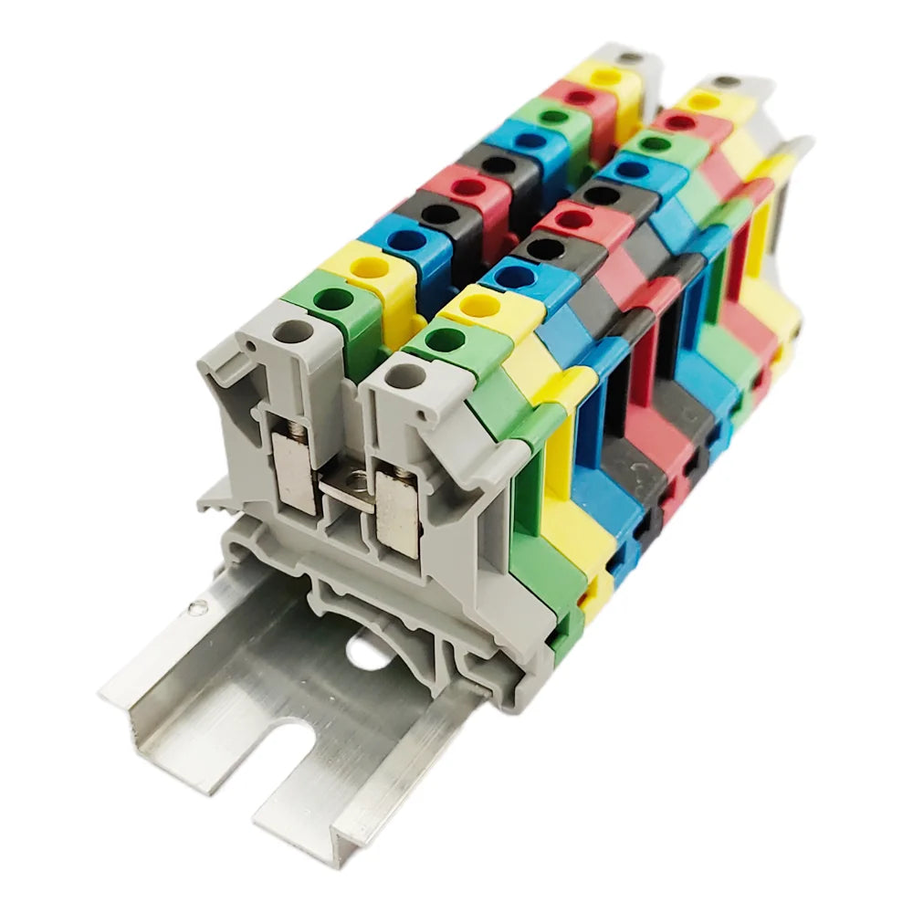 10/50/100PCS UK2.5B DIN Rail Terminal Block Screw Clamp Connector UK2.5 2.5mm² Cable Electrical Connector Peaceful Pleasures Health and Wellness