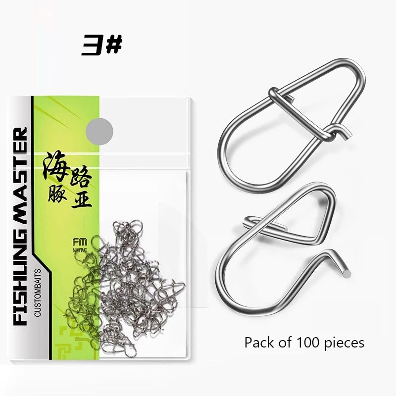100Pcs Stainless Steel Duo Lock Fishing Snaps – Saltwater Clips