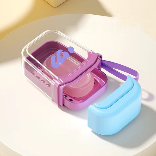 Dopamine Portable Soap Box High-end Travel Mini Soap Box Household Creative Sealed Double-layer Draining Storage Box with Lid Peaceful Pleasures Health and Wellness