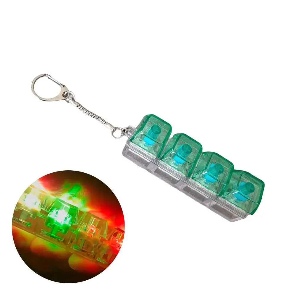 4-Key Mechanical Keyboard Fidget Keychain with LED – Clicker Gift Fidget Keychain Peaceful Pleasures Health and Wellness B