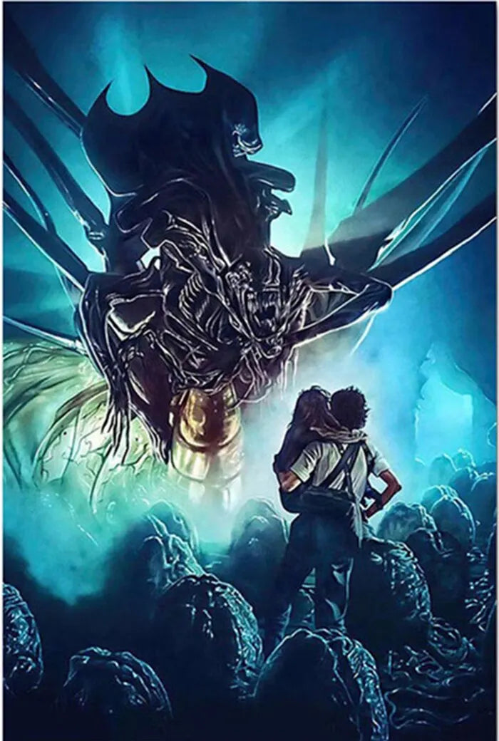 Retro Horror Movie Poster Canvas Wall Art | Unframed Print