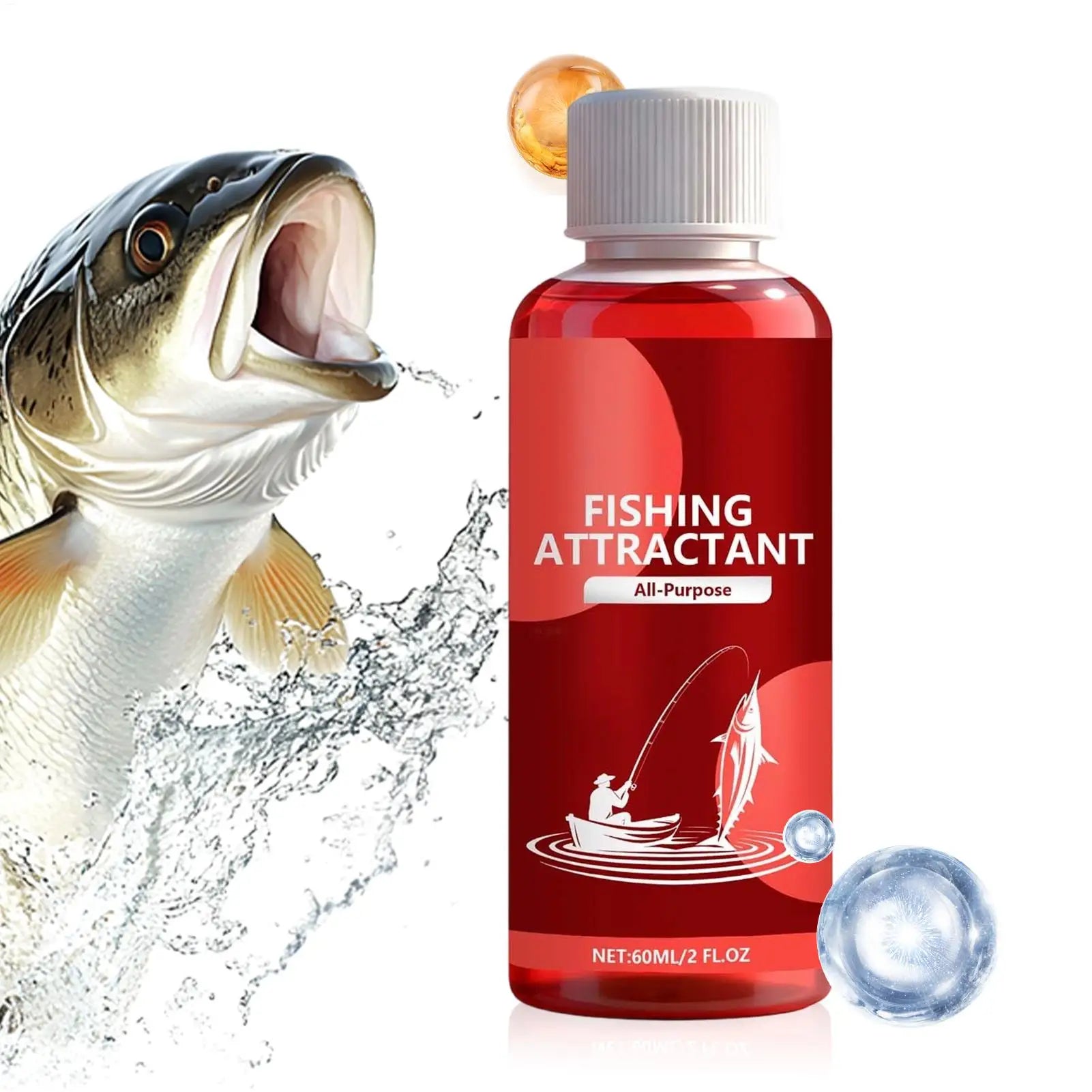 60ml Powerful Fish Bait Attractant Concentrated Liquid Lure for Freshwater Fishing, Catches Bass Trout Crappie Carp Peaceful Pleasures Health and Wellness