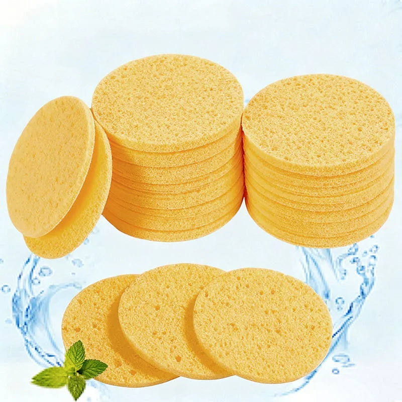 100pc Facial Compressed Cellulose Sponges – Reusable Cleansing