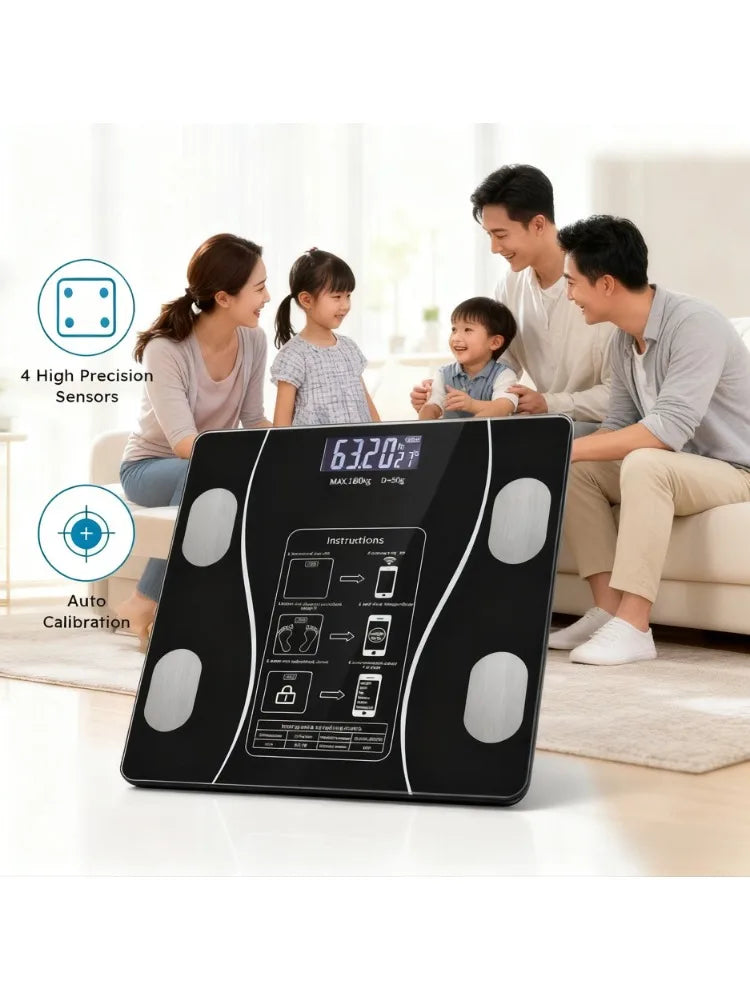 New USB Body Fat Scale,Intelligent and Precise Home Fat Scale,Adult Body Scale,Small Electronic Scale, Weighing Scale Body Scale Peaceful Pleasures Health and Wellness Black-2