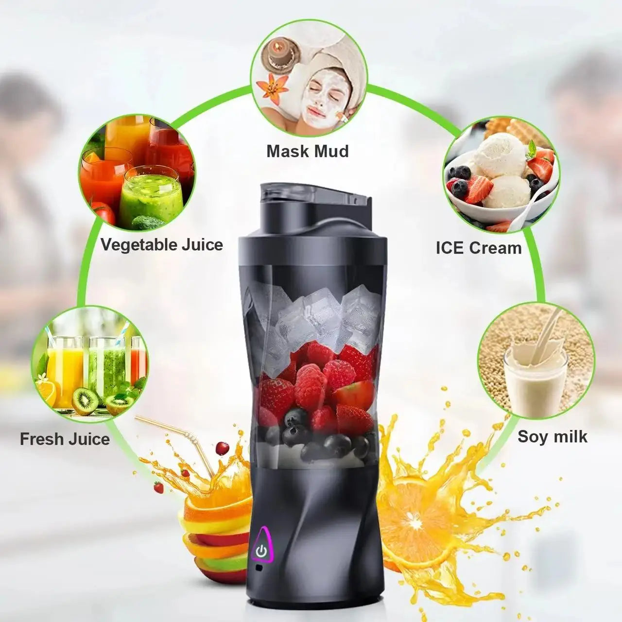 700ml Large Capacity High-Speed Portable Wireless Rechargeable USB Juicer Blender Fruit Mixer Grinder Peaceful Pleasures Health and Wellness
