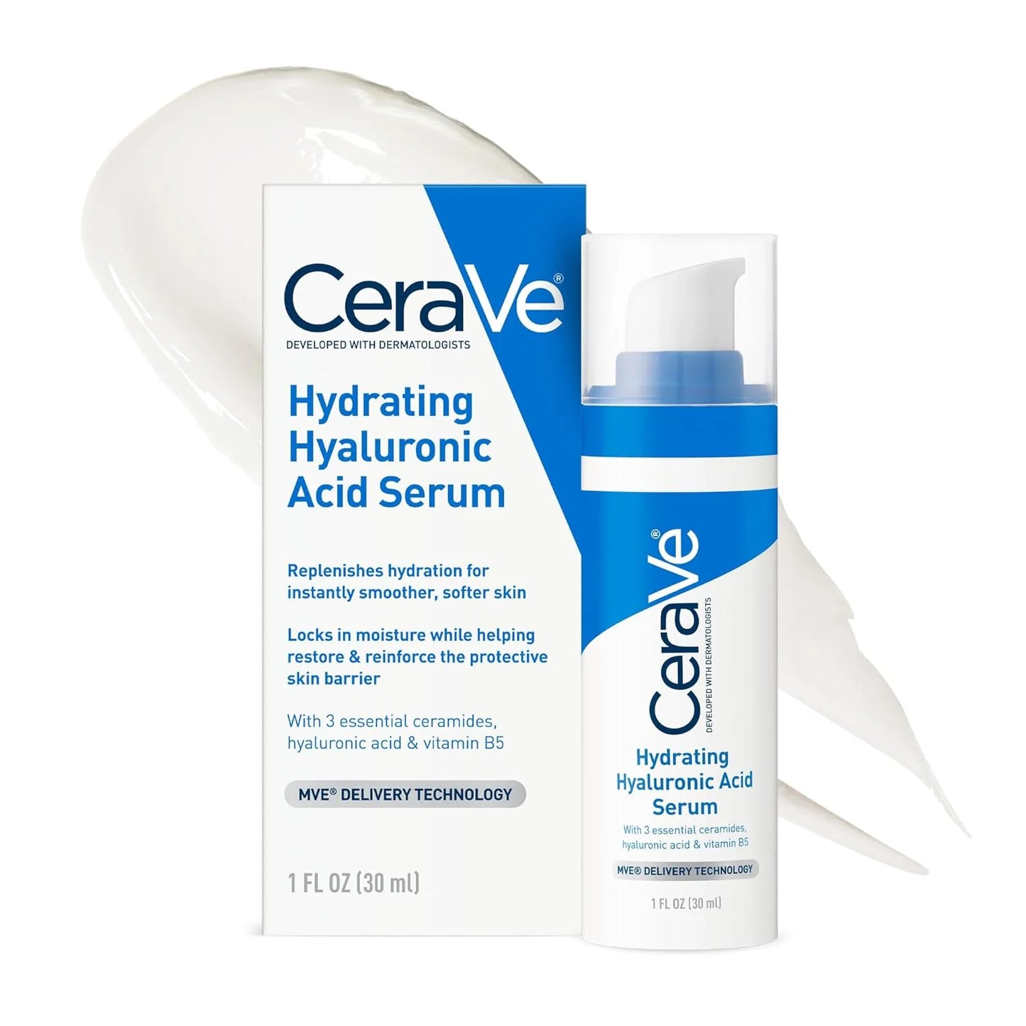 CeraVe Hyaluronic Acid Serum – Vitamin B5 & Ceramides, 1 oz