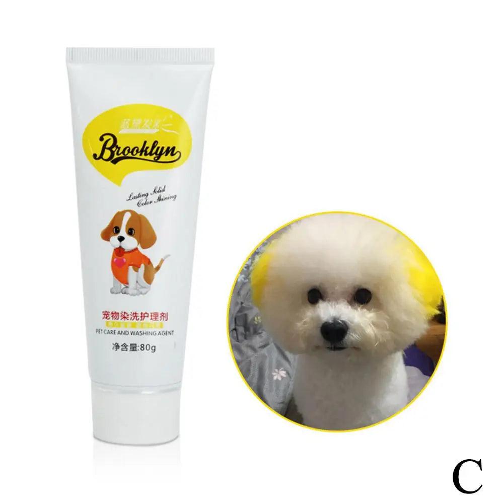 80g Pet Dog Cat Animals Hair Coloring Dyestuffs Dyeing Pigment Agent Supplies Peaceful Pleasures Health and Wellness Golden Yellow