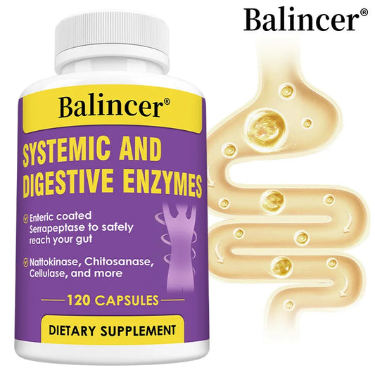 Balincer Systemic Digestive Enzymes – 120 Capsules | Gut Health Digestive Enzyme Supplement Oasis Select