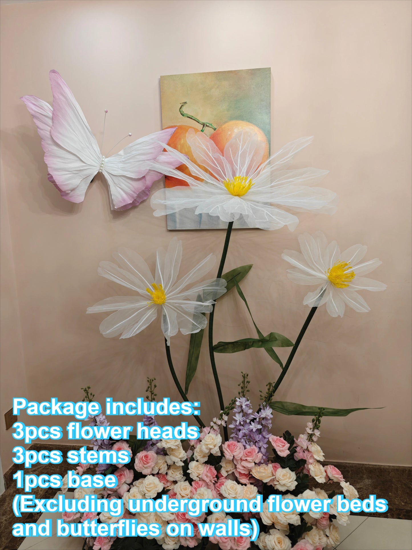 Artificial Silk Poppy Flower Wedding Backdrop Stand 40–80cm