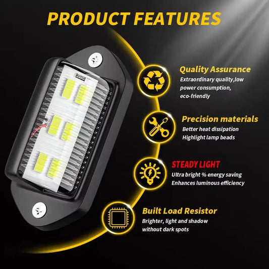 2-Pack 6-LED License Plate Lights – Truck SUV Trailer Van License Plate Light Peaceful Pleasures Health and Wellness