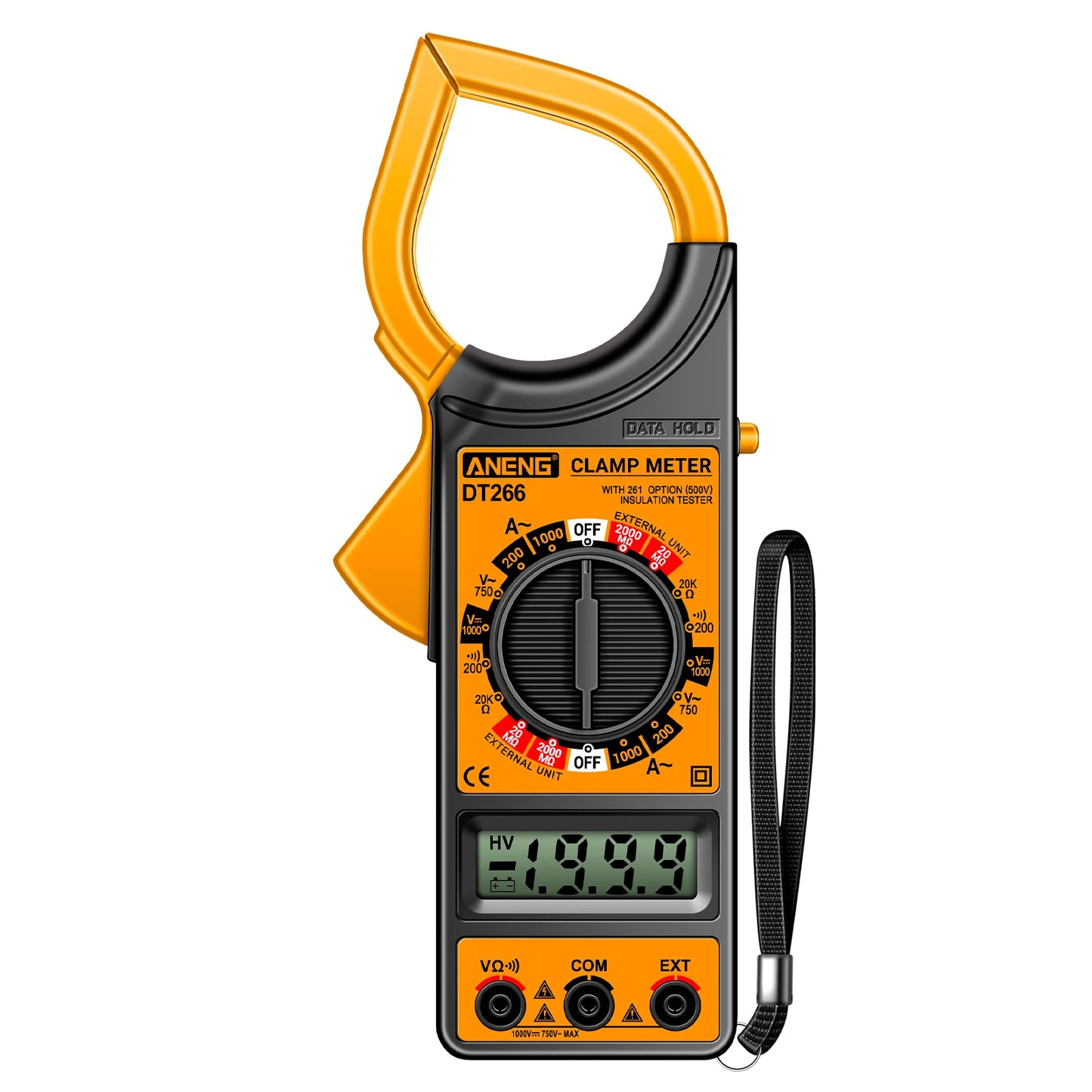 ANENG DT266 LCD 1999 Count Digital True RMS Professional Clamp Meter AC/DC Current Voltage Tester Multimeter Pliers Ammeter Peaceful Pleasures Health and Wellness B