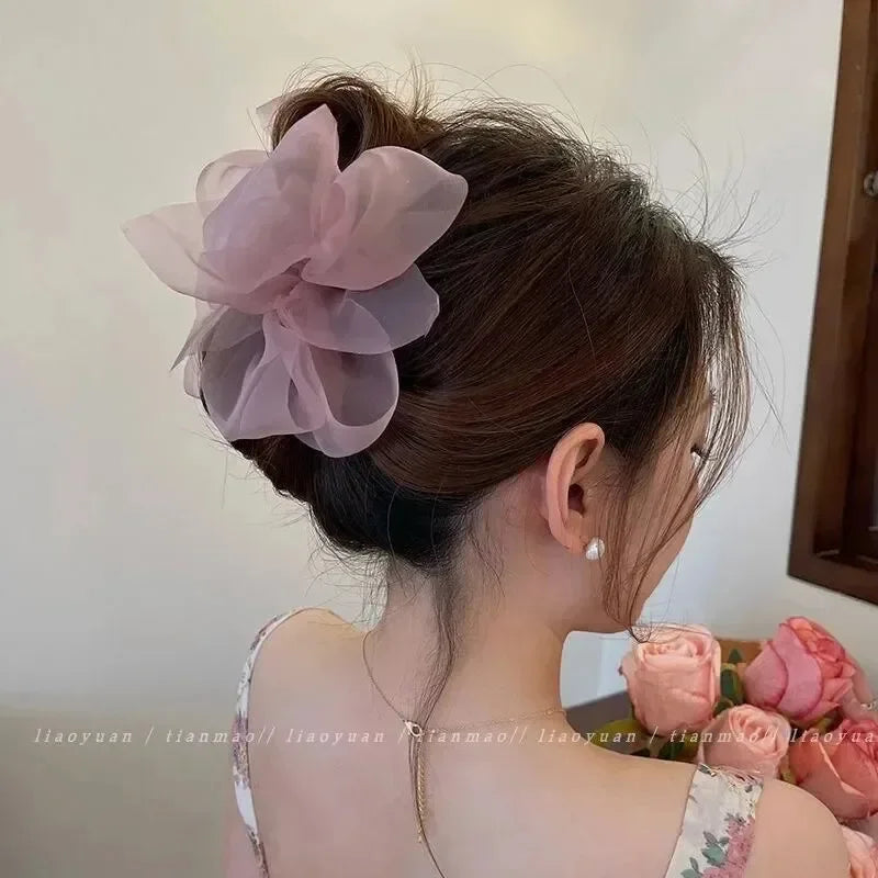 Elegant Net Ponytail Braid Claw Clip Hairpin | Women's Hair Accessory