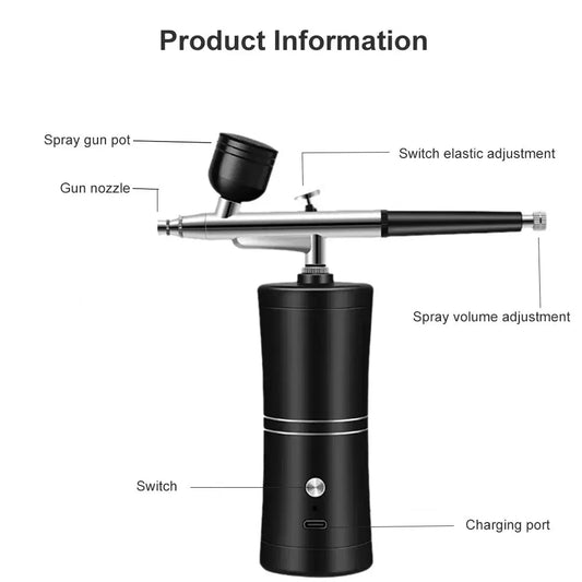 7.4v Airbrush Nail With Compressor Portable Air Brush Nails Compressor For Nail Art Painting Airbrush Compressor Paint Crafts Peaceful Pleasures Health and Wellness