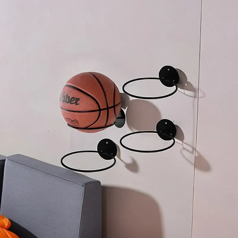 Wall Mounted Iron Ball Storage Rack – Basketball & Football