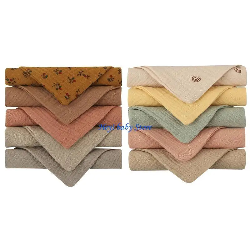10-Pack Baby Washcloths | Soft Cotton Gauze Facecloths & Burp Cloths