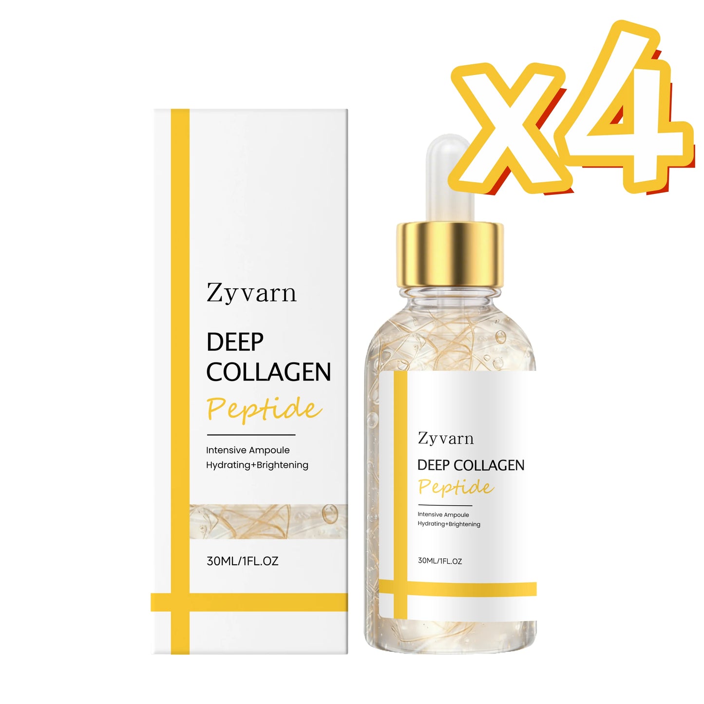 Silk Peptide Intensive Lifting Serum Rejuvenate Skin Enhance Elasticity Anti Wrinkles Serum Collagen Peptide Firming Skin Care Peaceful Pleasures Health and Wellness 30ml Boxed x 4