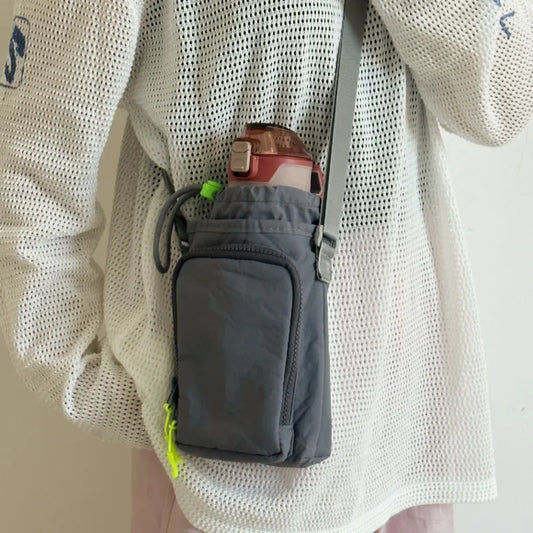 Single shoulder kettle bag, phone bag, waterproof yoga bag, sports outdoor portable bag, drawstring slanted back small bag Peaceful Pleasures Health and Wellness