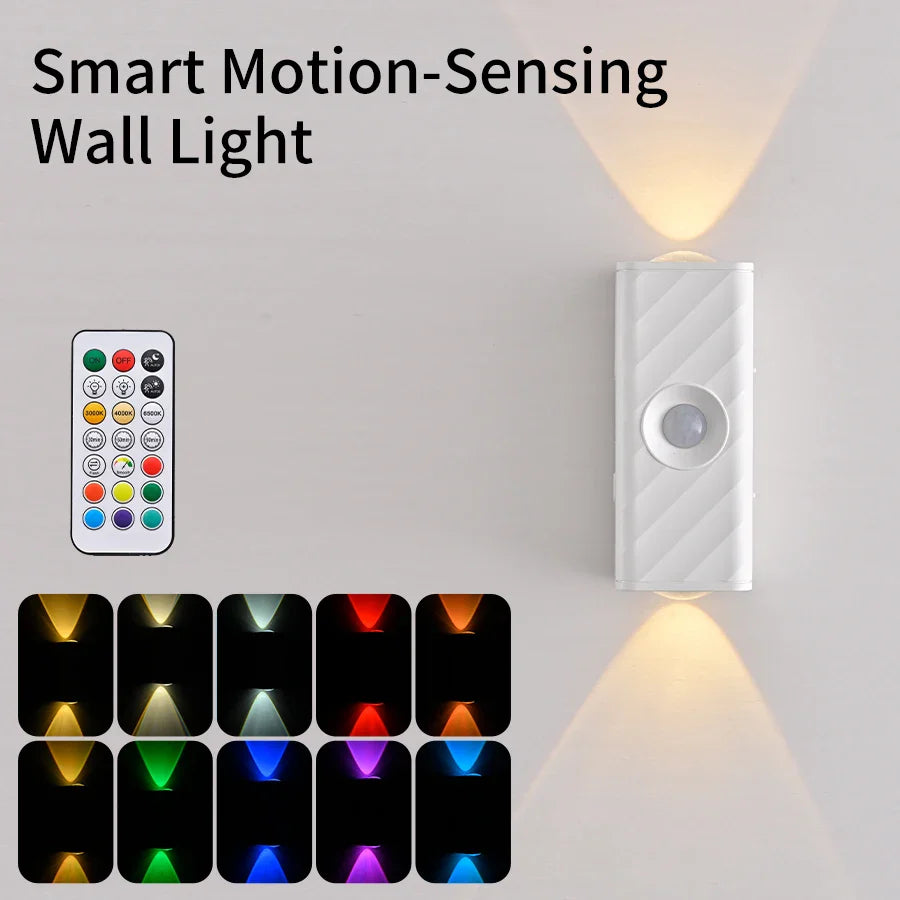 RGB Motion Sensor LED Wall Light – Rechargeable Magnetic Spotlight