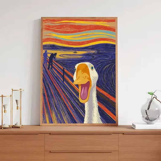 Screaming Goose Canvas Wall Art Print | Funny Home Decor Canvas Wall Art Peaceful Pleasures Health and Wellness G4217 21x30cm Unframed
