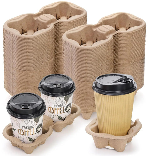80 or 40PCS for one Pack Coffee Cup Holder Made of Pulp Paper for Takeaway Drinks Package for Coffee Shop Wholesale Drops Ship Peaceful Pleasures Health and Wellness
