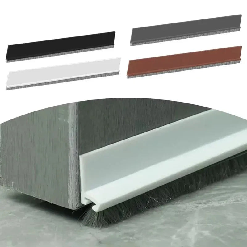 1PC 100CM Self-Adhesive Brush Door Seal Strip Insectproof Soundproof Bottom Door Stop - Durable Bottom Seal for Home Improvement Peaceful Pleasures Health and Wellness