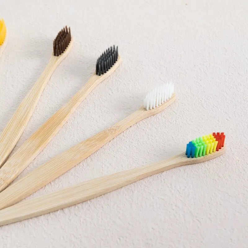 Eco-Friendly Bamboo Toothbrush Set 10 Pack | Natural