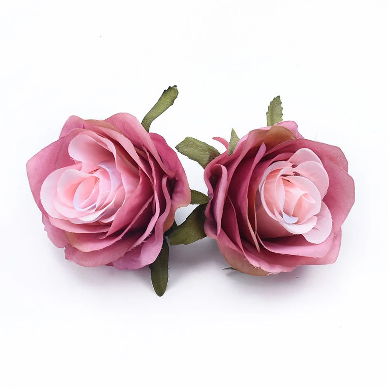 Silk Rose Artificial Flower Heads 5/10 Pcs | Wedding & Party Decor