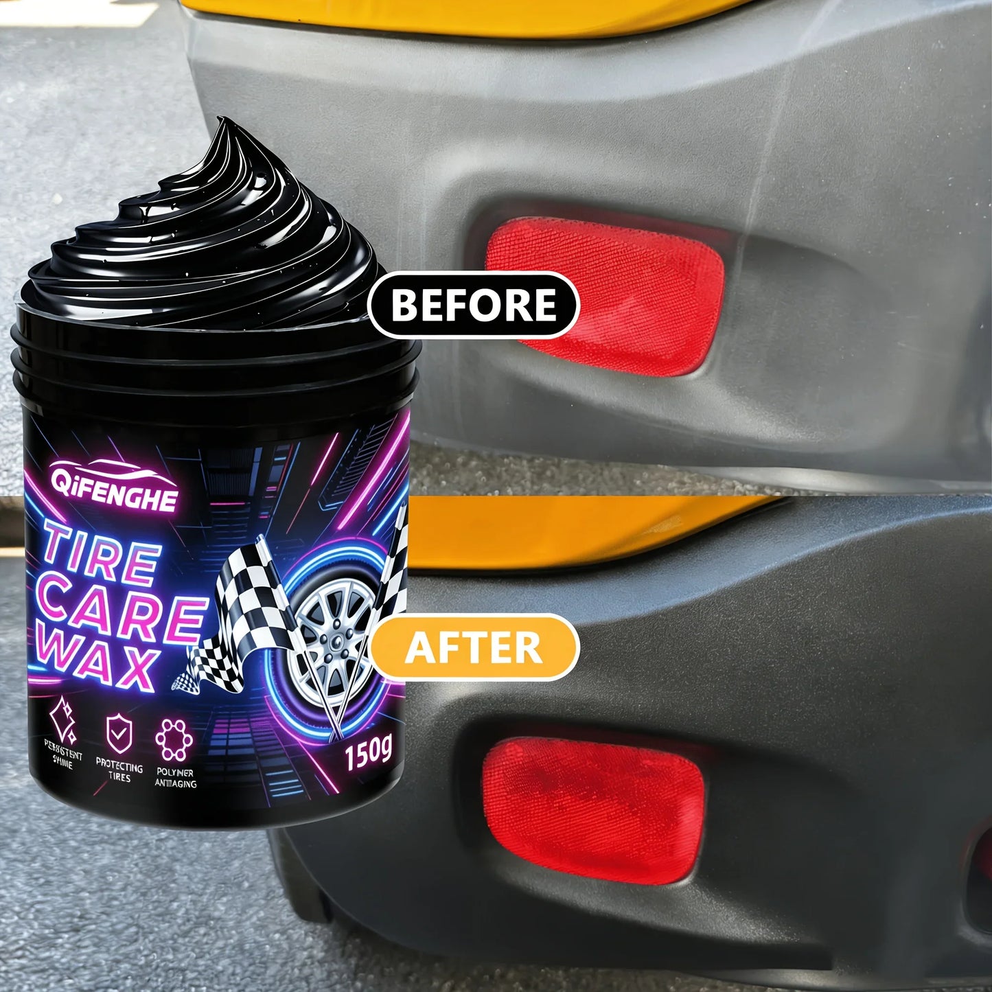 Tire Blackening Coating Paste – Shine & Protective Polish Wax
