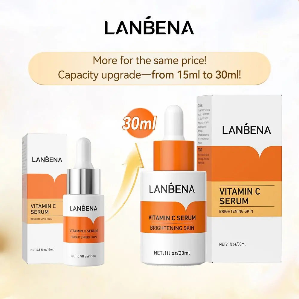 LANBENA Vitamin C Serum For Face Cream Whitening Moisturizing Freckles Remover Fades Spots Skin Care 15ml Peaceful Pleasures Health and Wellness Vitamin C Serum 15ml