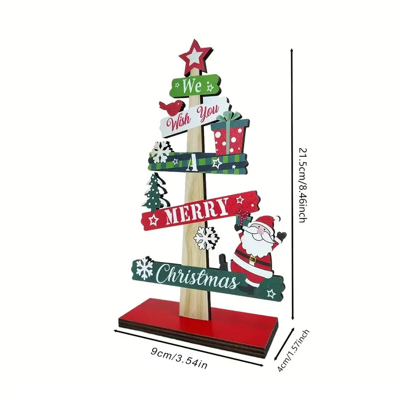 Wood Christmas Tree Ornaments Set Desktop Centerpieces Tabletop Holiday Decorations For Home, Offices, And Shops Peaceful Pleasures Health and Wellness