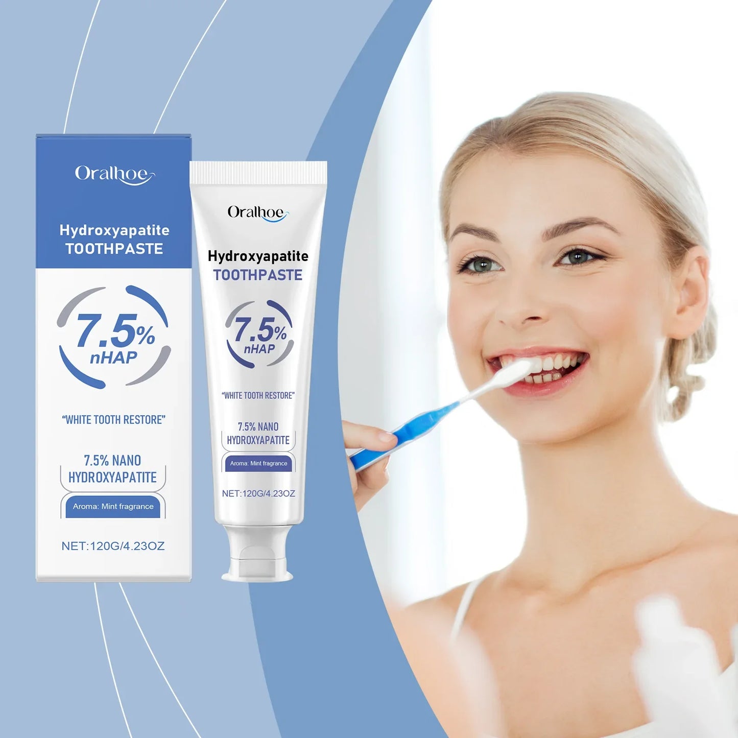 Oralhoe Hydroxyapatite Whitening Toothpaste – Stain Removal