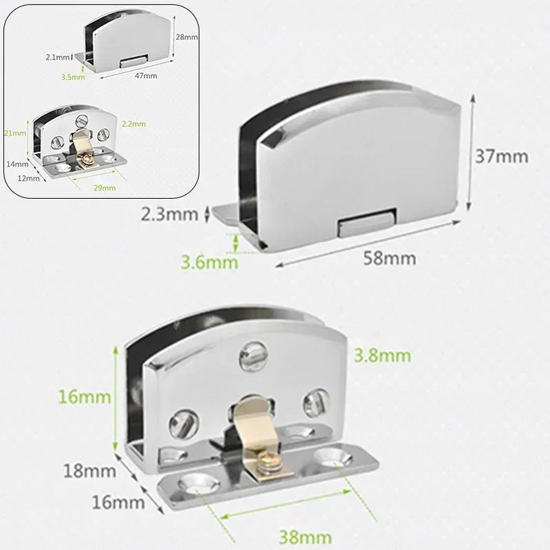 Zinc Alloy Glass Cabinet Hinge Silver – K845 / K846 Replacement