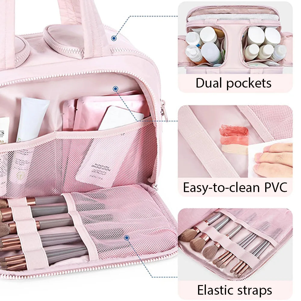 Large Waterproof Toiletry Bag | Travel Cosmetic Organizer Travel Toiletry Bag Peaceful Pleasures Health and Wellness