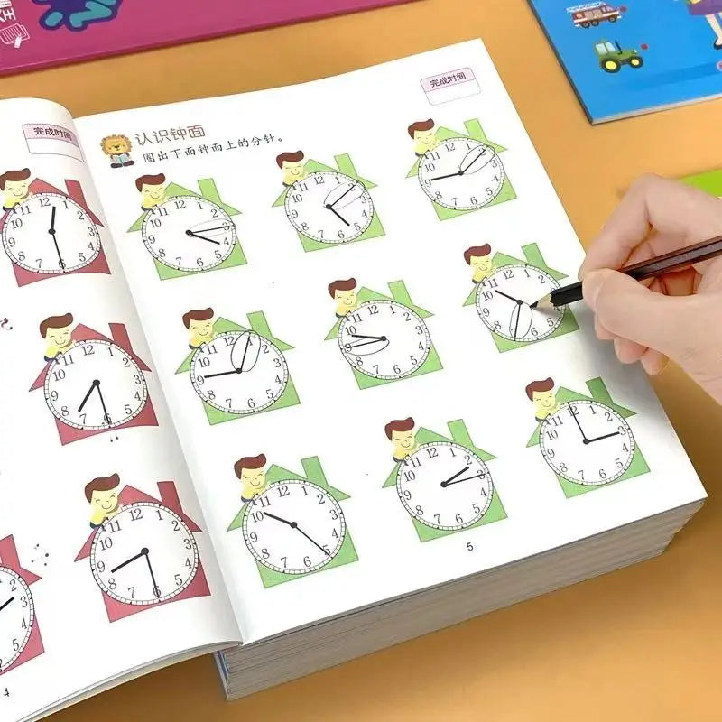 46 Pages Telling Time Math Practice Book Preschool Kindergarten