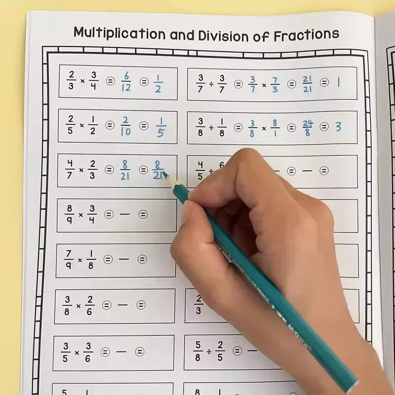 Training Basic Fraction Multiplication Division Primary School Grades