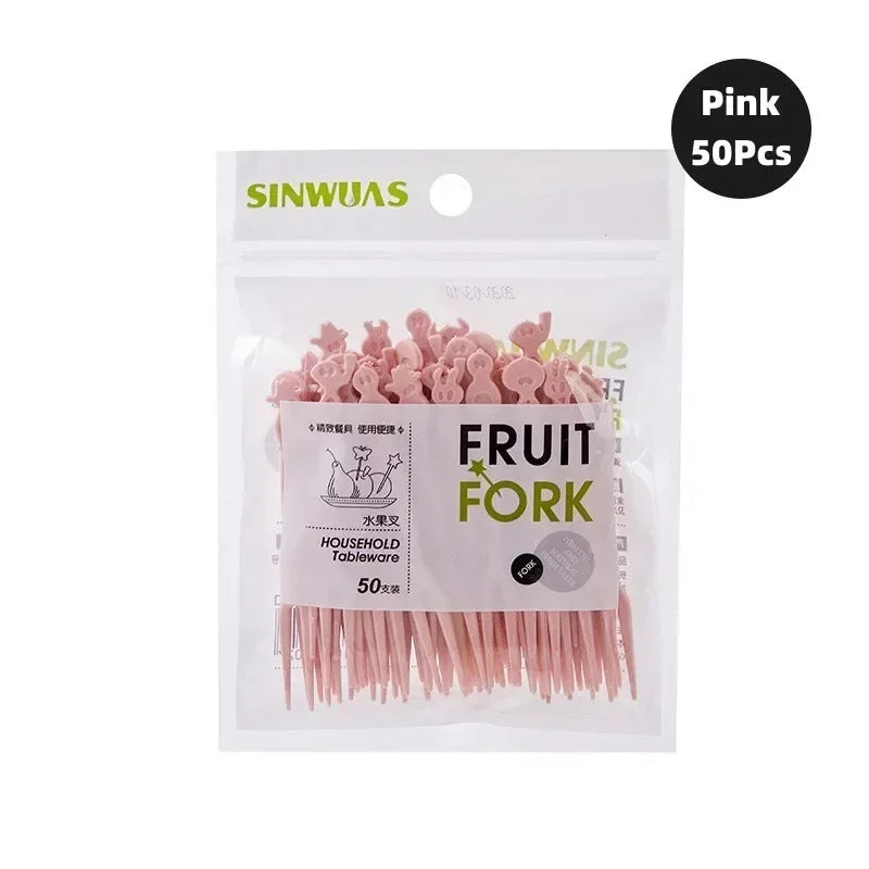 50-Piece Cute Animal Mini Fruit Forks | Kids Bento Picks
