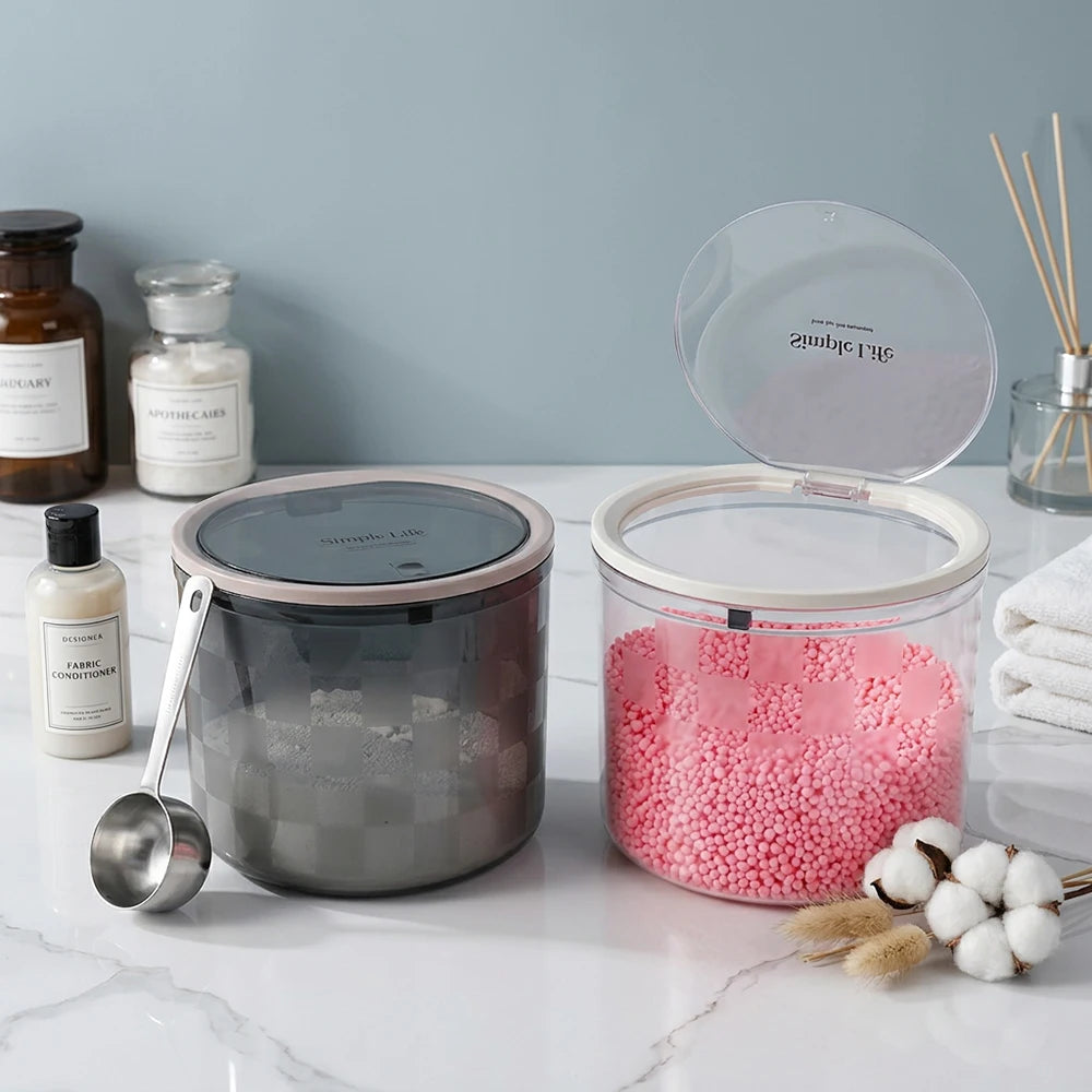 Acrylic Laundry Pod Container, Scent Booster & Dryer Sheet Holder with Lid – Laundry Room Organization Storage