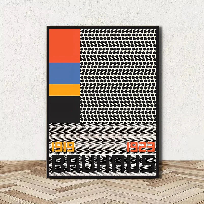 Abstract BAUHAUS art poster, line geometric pattern canvas art painting used for room wall and living room decoration, framel Peaceful Pleasures Health and Wellness DD08-21 20x30cm