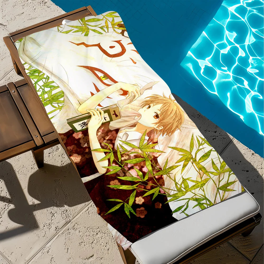 Natsume Yuujinchou Anime Cat Quick-Dry Beach Towel | 11 Sizes Anime Beach Towel Peaceful Pleasures Health and Wellness z6 STJ150x180CM