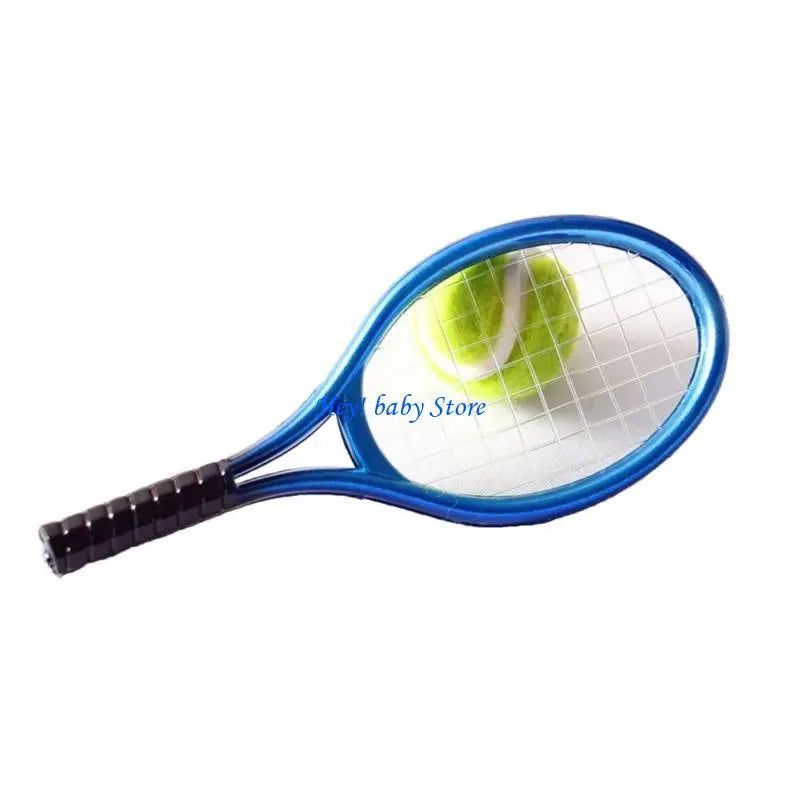 Miniature Tennis Ball & Racket Set – 1/12 Dollhouse Decor