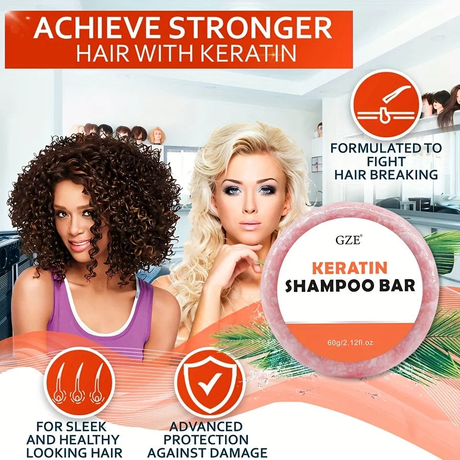 Keratin Shampoo Bar – Anti-Frizz for All Hair Types | 60g Keratin Shampoo Bar Peaceful Pleasures Health and Wellness