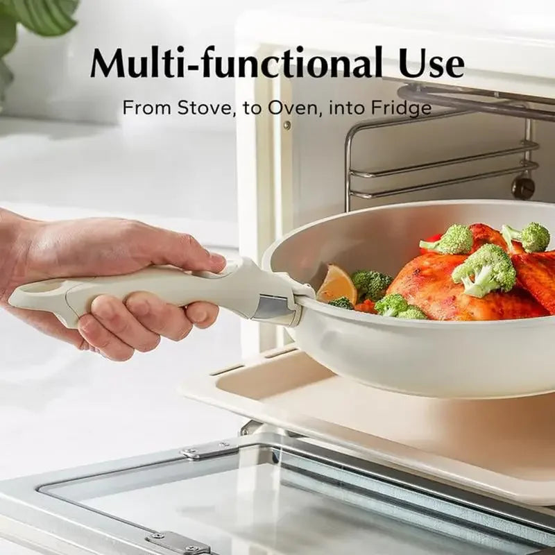 White & Grey Anti Scalding cookware sets with detachable handles Replacement universal pot handle All-purpose detachable handle Peaceful Pleasures Health and Wellness