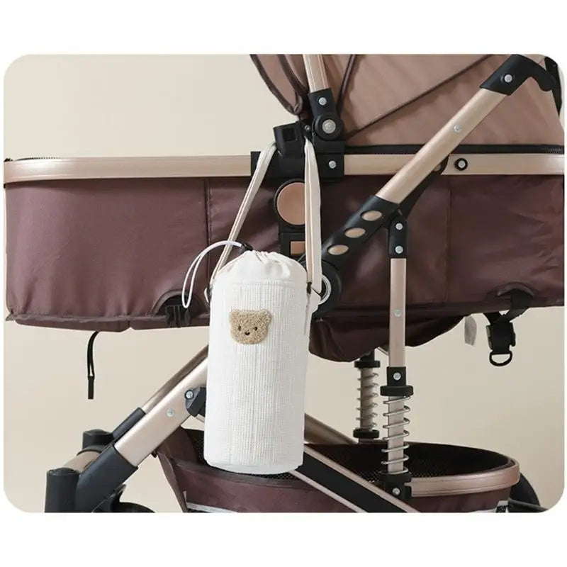 Cute Bear Baby Bottle Bag | Portable Cotton Travel Carry Case
