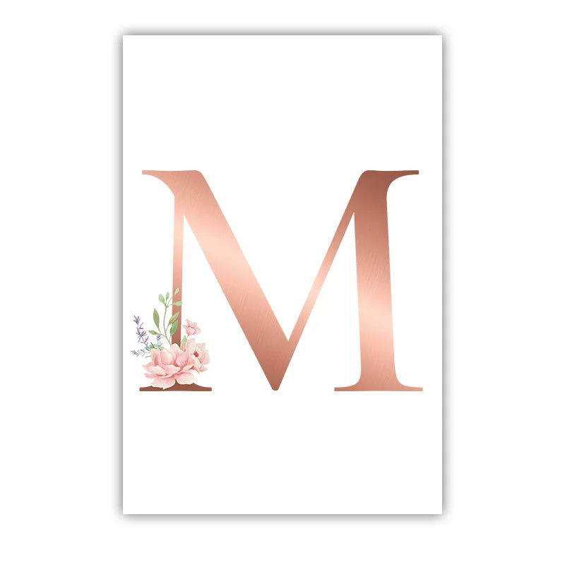 Custom Name Nursery Wall Art | Pink Wildflowers Canvas Print