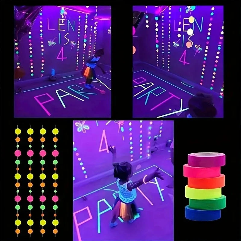 6-Roll Glow-in-the-Dark Tape Set – DIY Crafts & Holiday Gifts